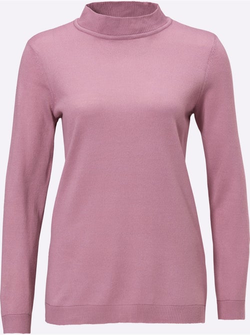 Pull col roulé doux avec manches longues et bords-côtes - Taille standard - Moda Vilona - Kiabi
