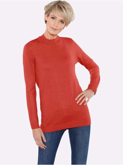 Pull col roulé en douceur avec manches longues et bords-côtes - Taille standard - Moda Vilona - Kiabi