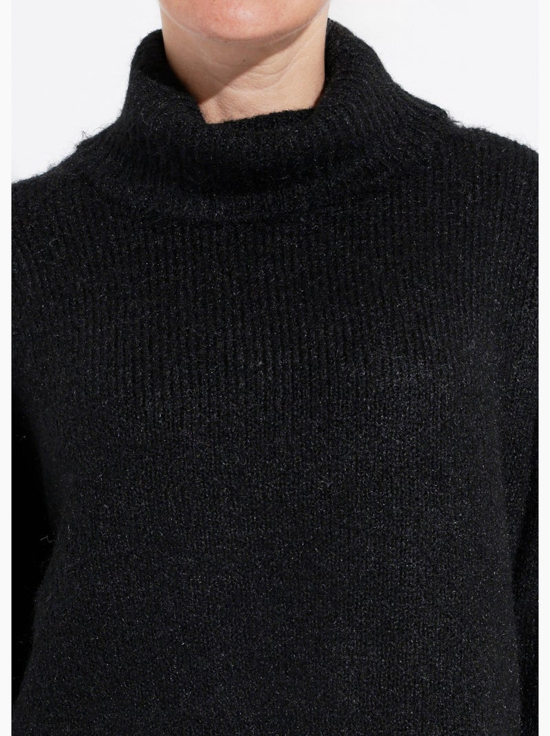 Pull col roulé en maille épaisse - AFIBEL Noir - Kiabi