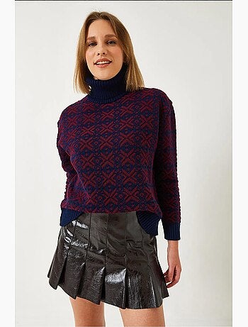 Pull col roulé en maille lucci