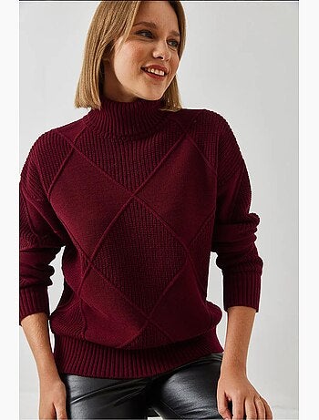 Pull col roulé en maille lucci