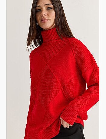 Pull col roulé en maille lucci