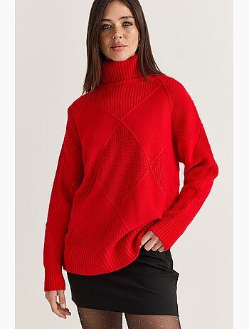 Pull col roulé en maille lucci