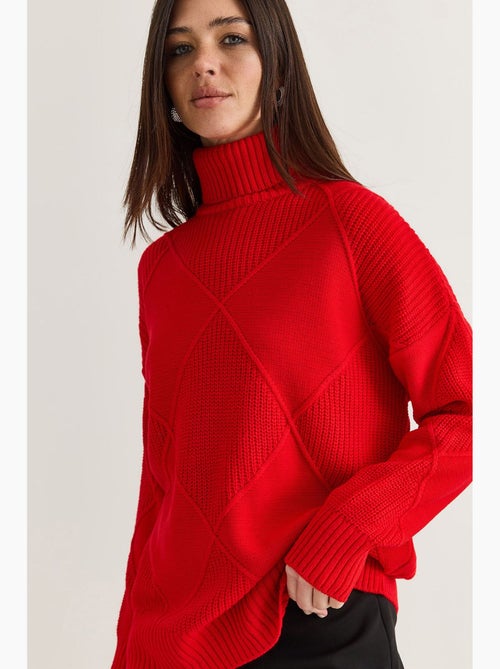 Pull col roulé en maille lucci - Kiabi