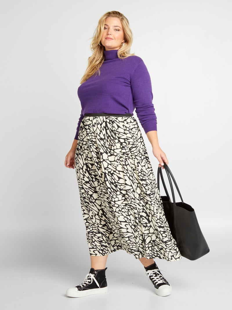 Pull col roulé en maille Violet - Kiabi