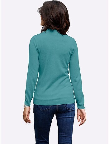 Pull col roulé en douceur avec manches longues et bords-côtes - Taille standard - Moda Vilona