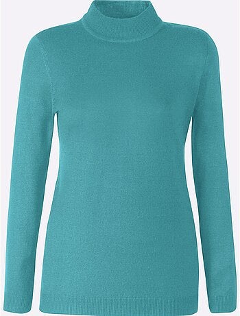 Pull col roulé en douceur avec manches longues et bords-côtes - Taille standard - Moda Vilona