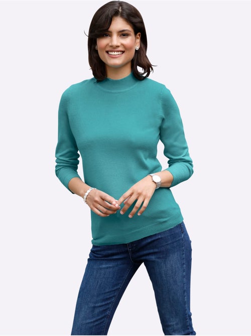 Pull col roulé en matière douce avec manches longues et bords-côtes - Taille standard - Moda Vilona - Kiabi Pull col roulé en matière douce avec manches longues et bords-côtes - Taille standard - Moda Vilona - Kiabi