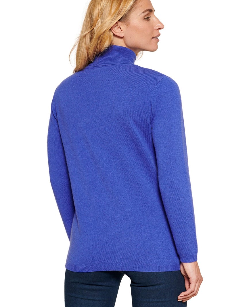 Pull col roulé en pur cachemire - Damart Bleu - Kiabi