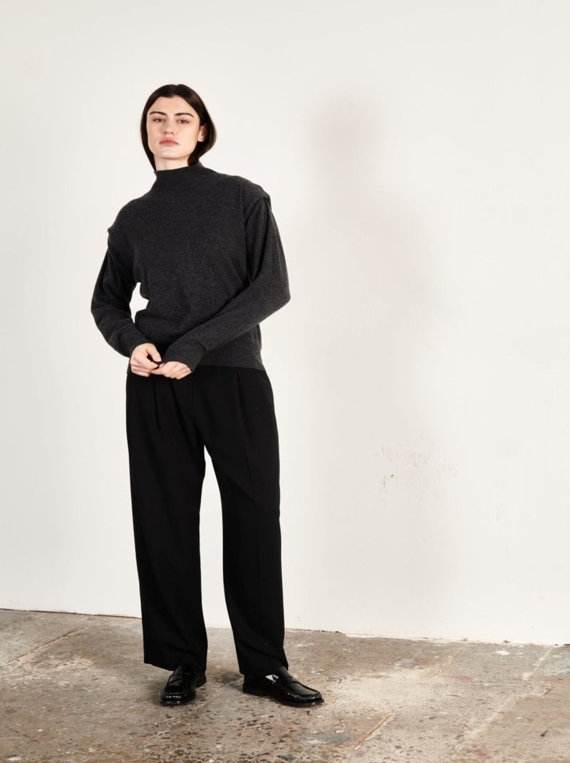 Pull col roulé femme 100% cachemire - HANA 8 gris anthracite - Kiabi