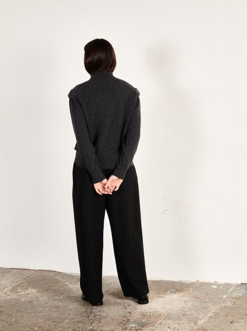 Pull col roulé femme 100% cachemire - HANA 8 gris anthracite - Kiabi