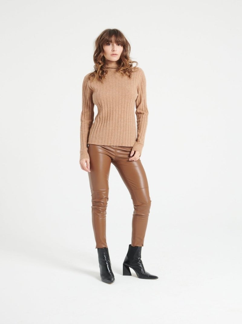Pull col roulé femme 100% cachemire - LILLY 15 Camel - Kiabi