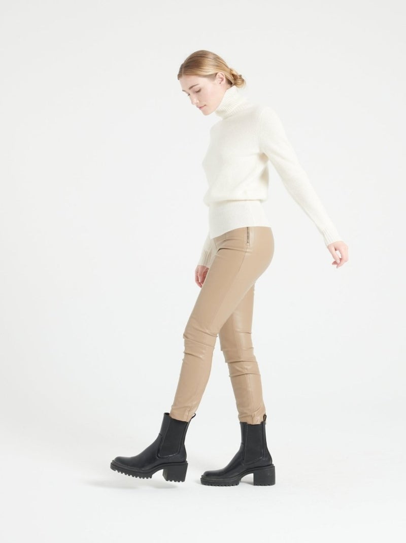 Pull col roulé femme 100% cachemire - LILLY 21 Blanc Ecru - Kiabi