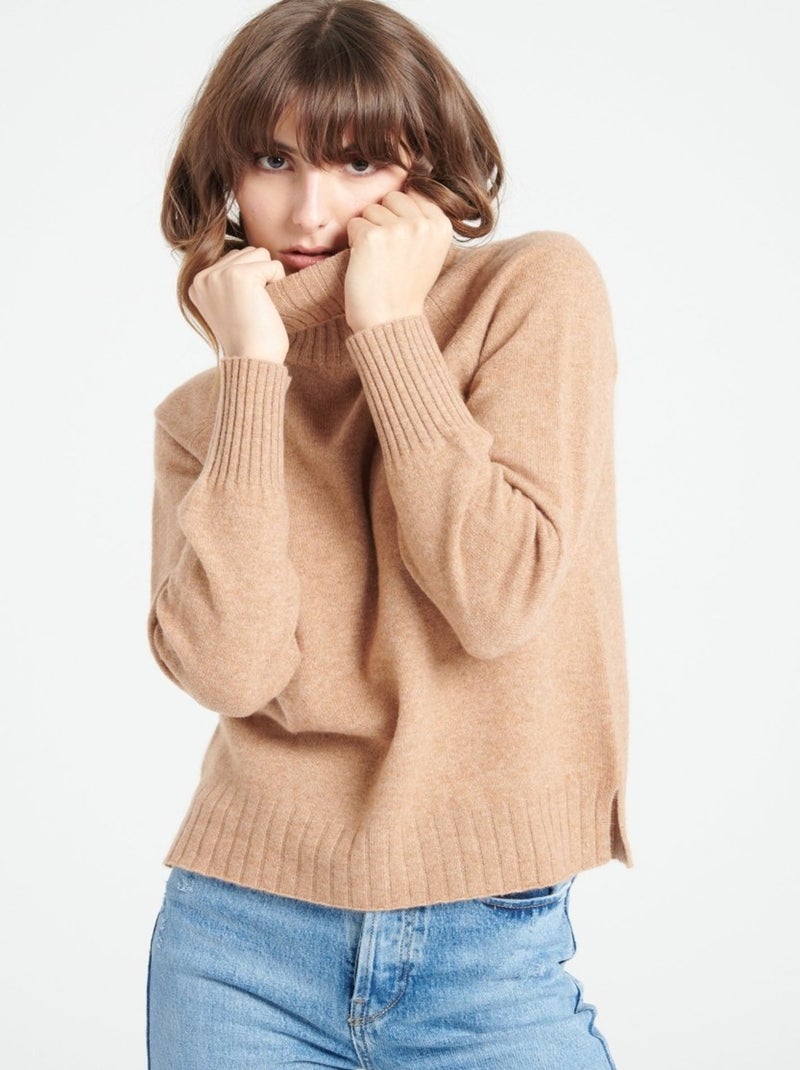 Pull col roulé femme 100% cachemire - LILLY 22 Camel - Kiabi