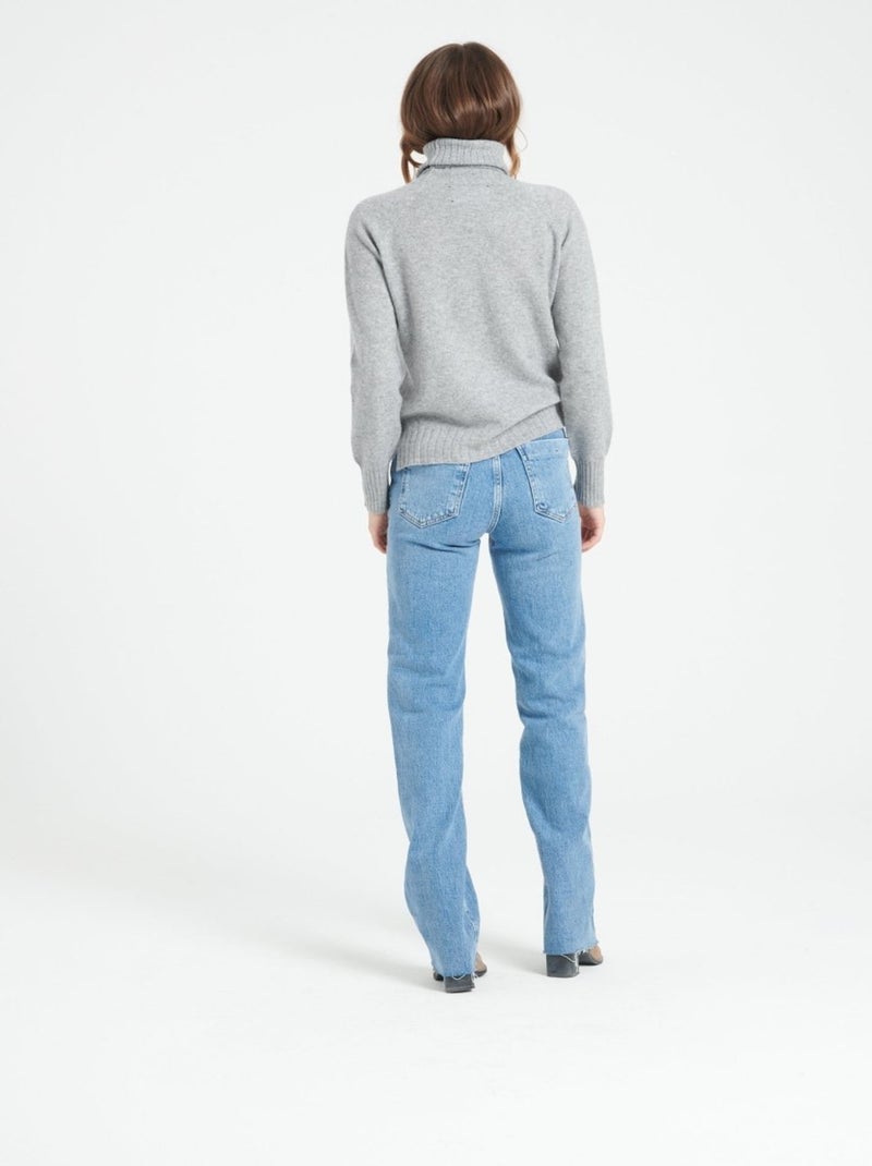 Pull col roulé femme 100% cachemire - LILLY 22 Gris clair - Kiabi