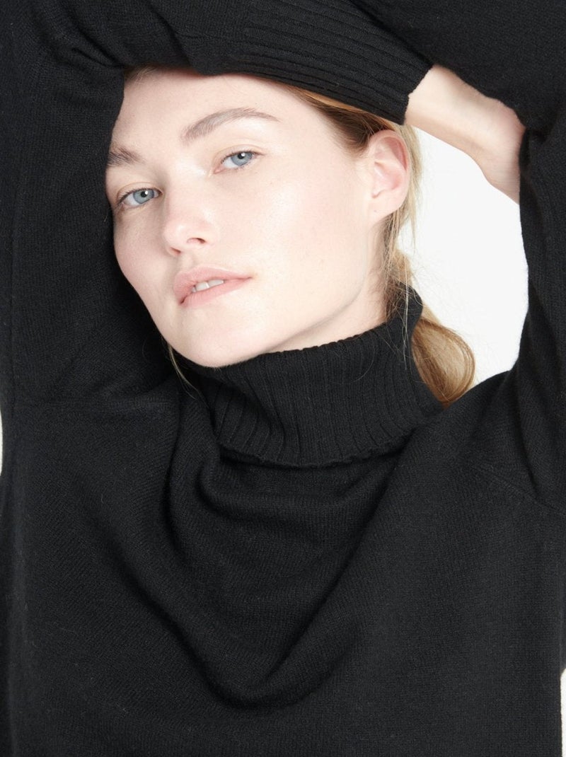 Pull col roulé femme 100% cachemire - LILLY 22 Noir - Kiabi