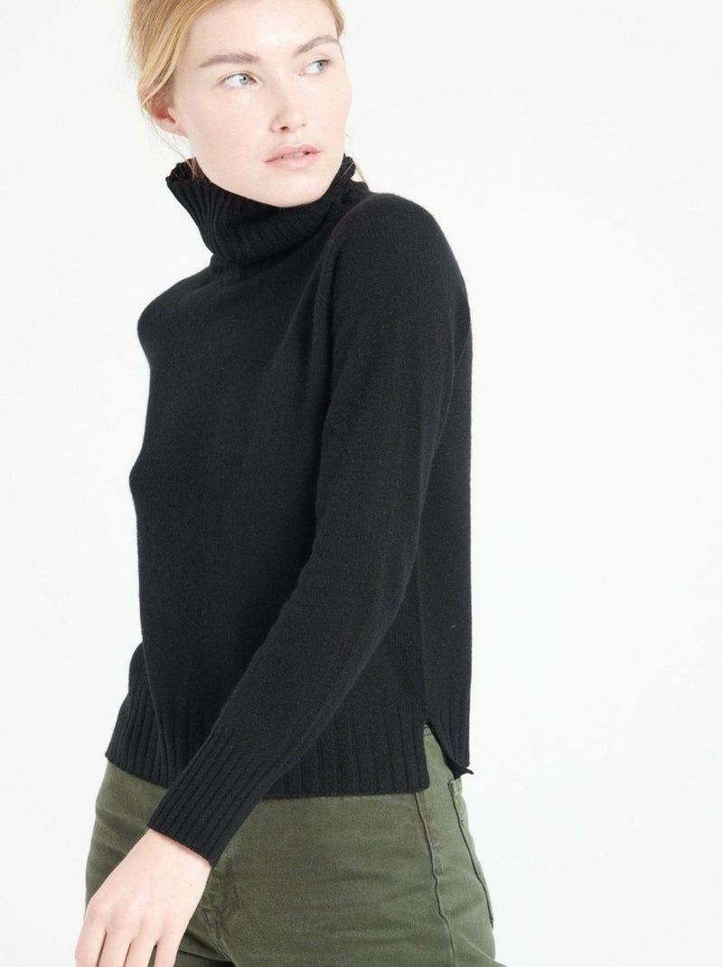 Pull col roulé femme 100% cachemire - LILLY 22 Noir - Kiabi