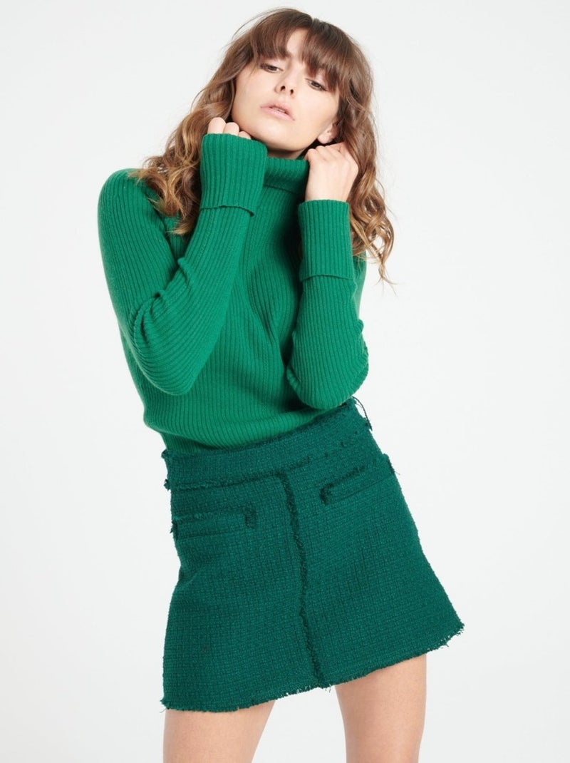 Pull col roulé femme 100% cachemire - MIA 5 Vert émeraude - Kiabi