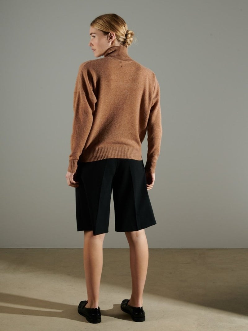 Pull col roulé femme 100% cachemire - NAMI 7 Camel - Kiabi