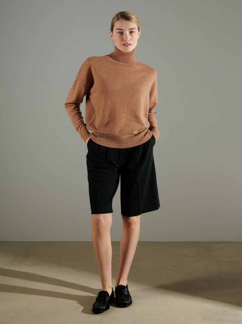 Pull col roulé femme 100% cachemire - NAMI 7 Camel - Kiabi
