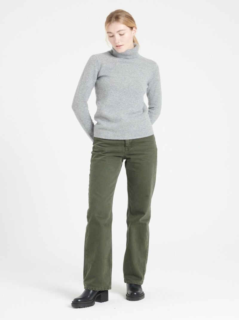 Pull col roulé femme 100% cachemire 4 fils - LILLY 19 Gris clair - Kiabi