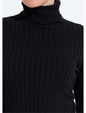 Pull col roulé fin, mailles plates - afibel