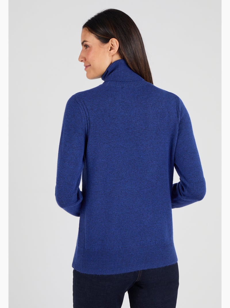 Pull col roulé fine maille Thermolactyl - Damart Bleu - Kiabi
