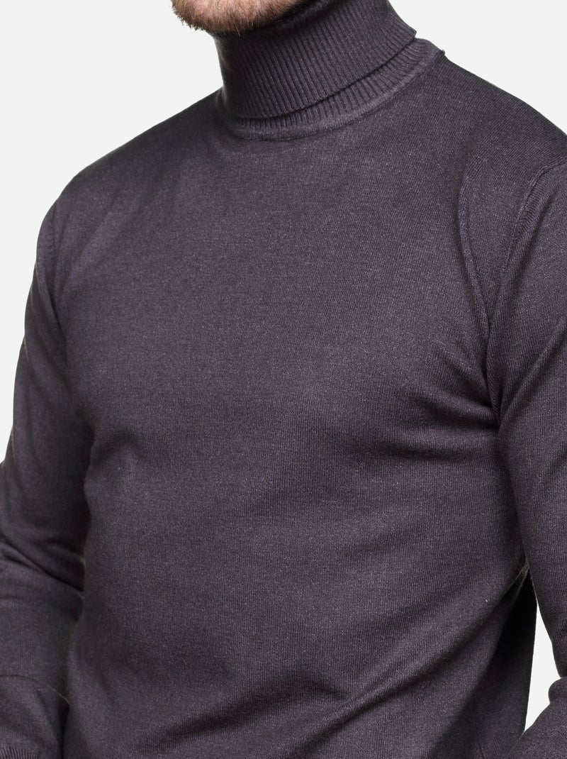 Pull col roulé Gris foncé - Kiabi