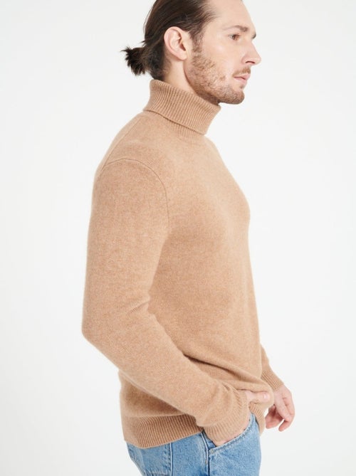 Pull col roulé homme 100% cachemire 4 fils - LUKE 15 - Kiabi