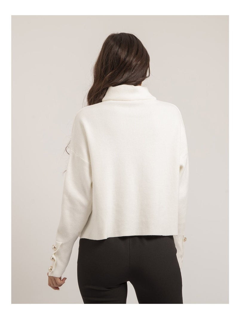 Pull col roulé KADY Blanc - Kiabi