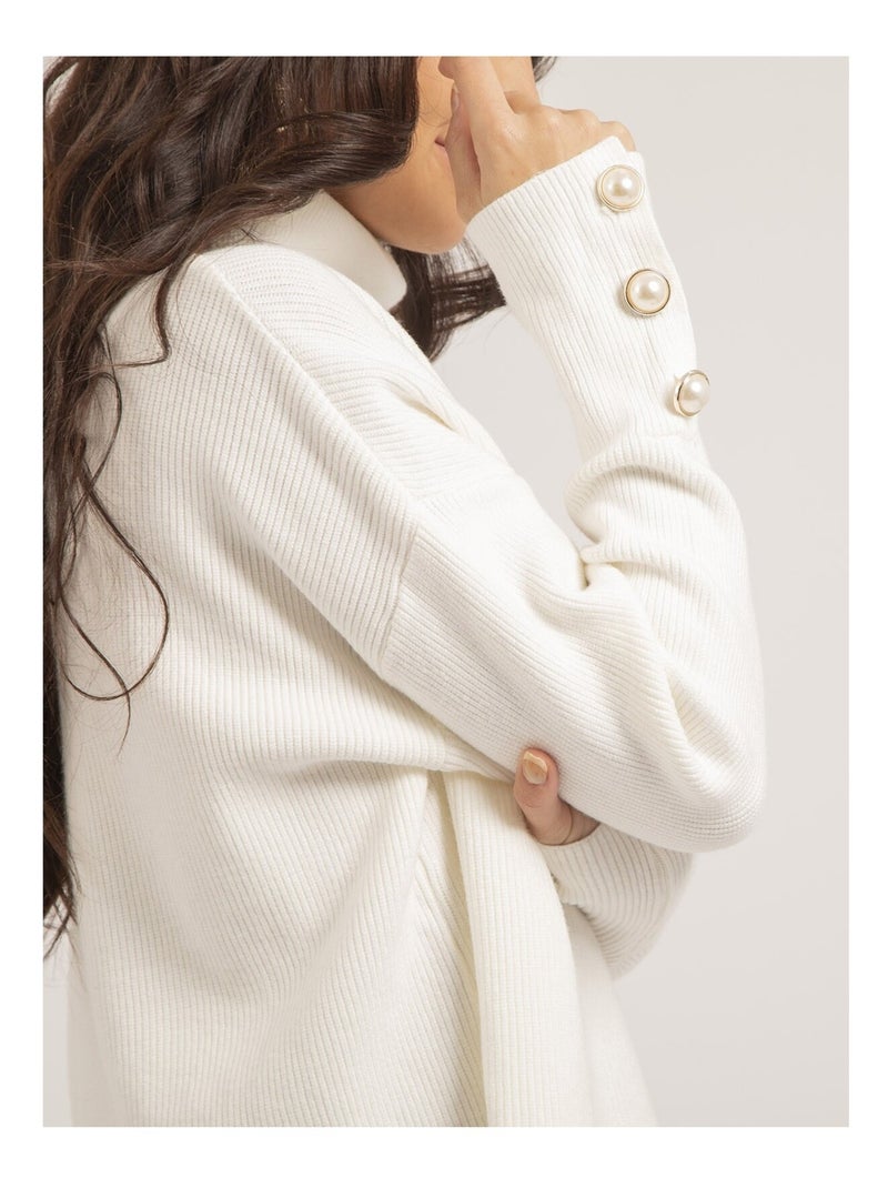 Pull col roulé KADY Blanc - Kiabi