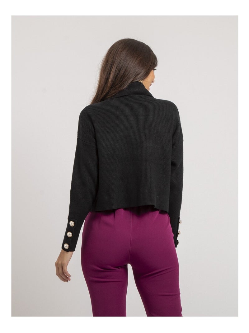 Pull col roulé KADY Noir - Kiabi