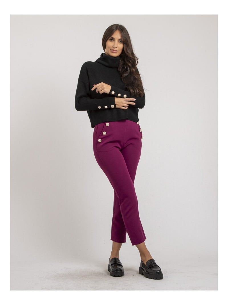Pull col roulé KADY Noir - Kiabi