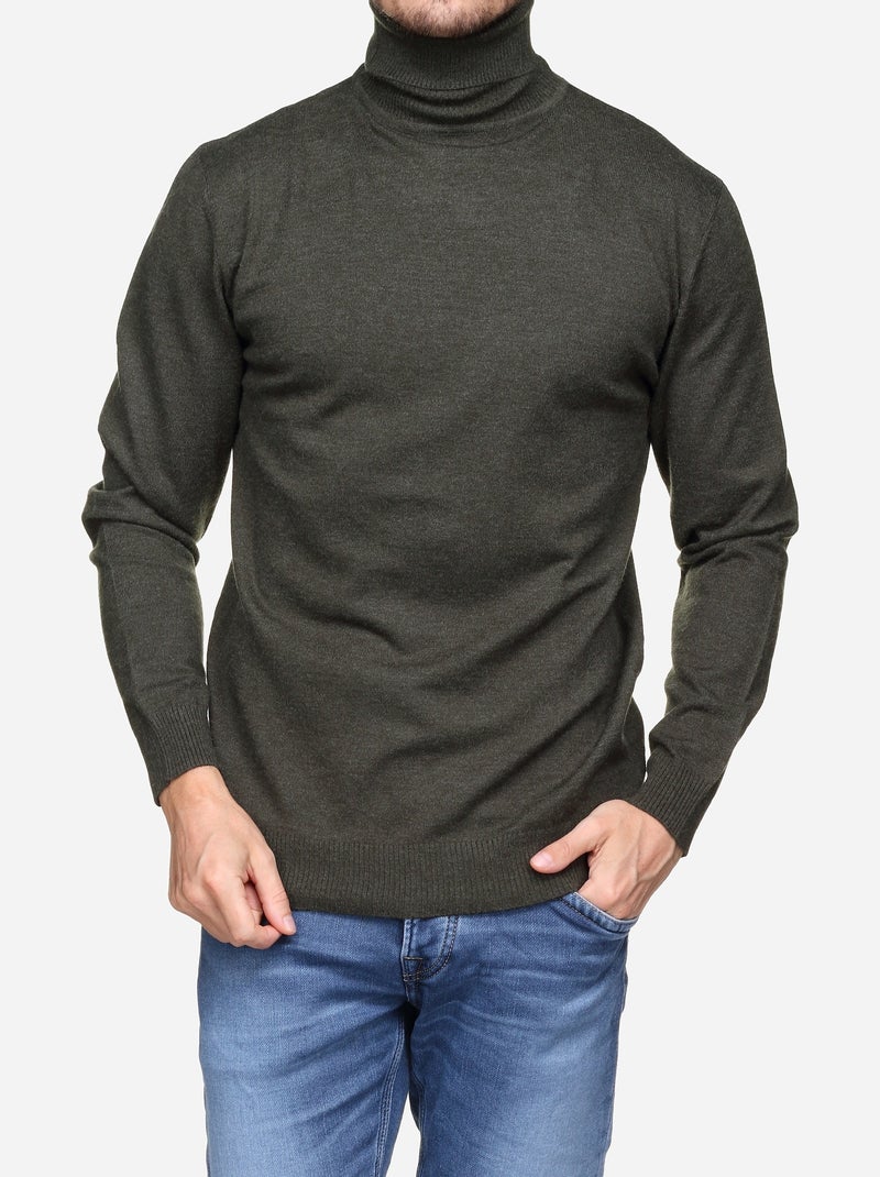 Pull col roulé - Kaki - Homme - 29.99€ - Kiabi