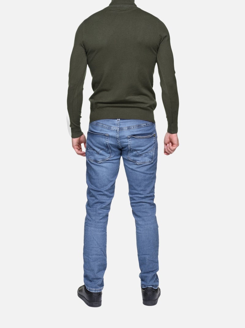 Pull col roulé Kaki - Kiabi