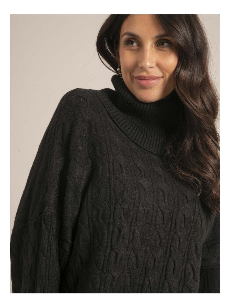 Pull col roulé KALORE Noir - Kiabi