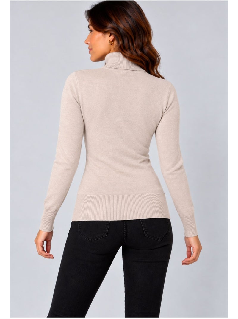 Pull col roulé kebello Beige - Kiabi