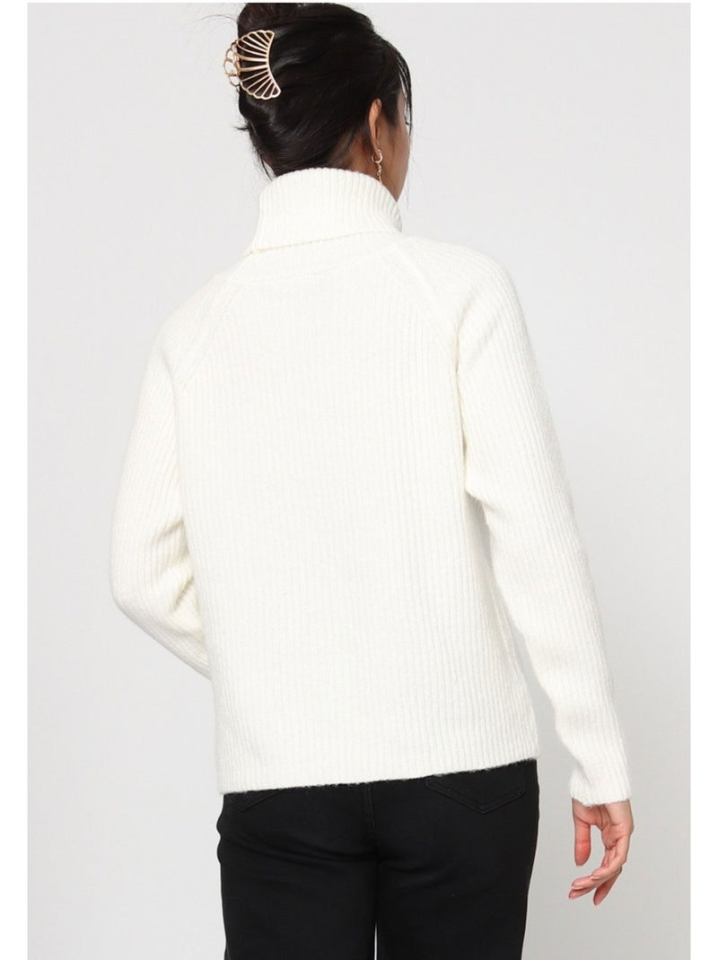 Pull col roulé kebello Blanc - Kiabi