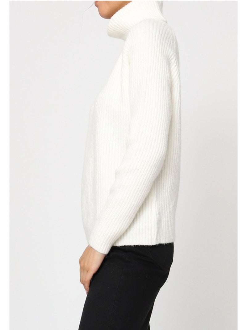 Pull col roulé kebello Blanc - Kiabi
