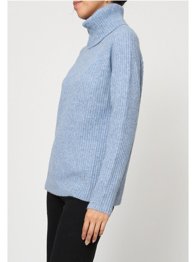 Pull col roulé kebello Bleu ciel - Kiabi