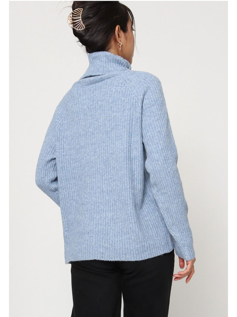 Pull col roulé kebello Bleu ciel - Kiabi