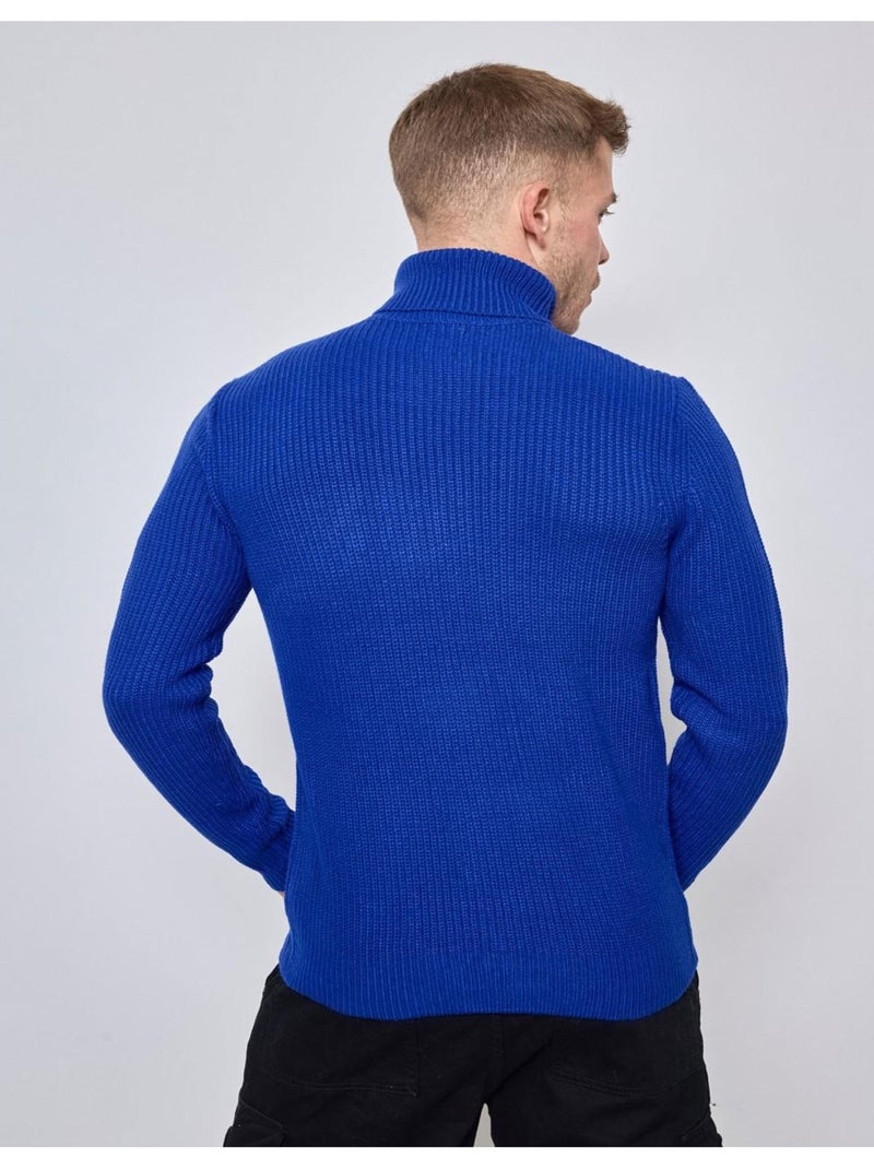 Pull col roulé Kebello Bleu - Kiabi