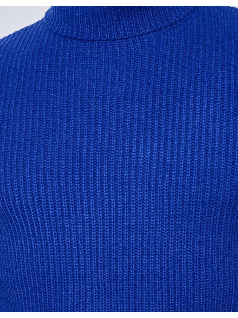 Pull col roulé Kebello Bleu - Kiabi