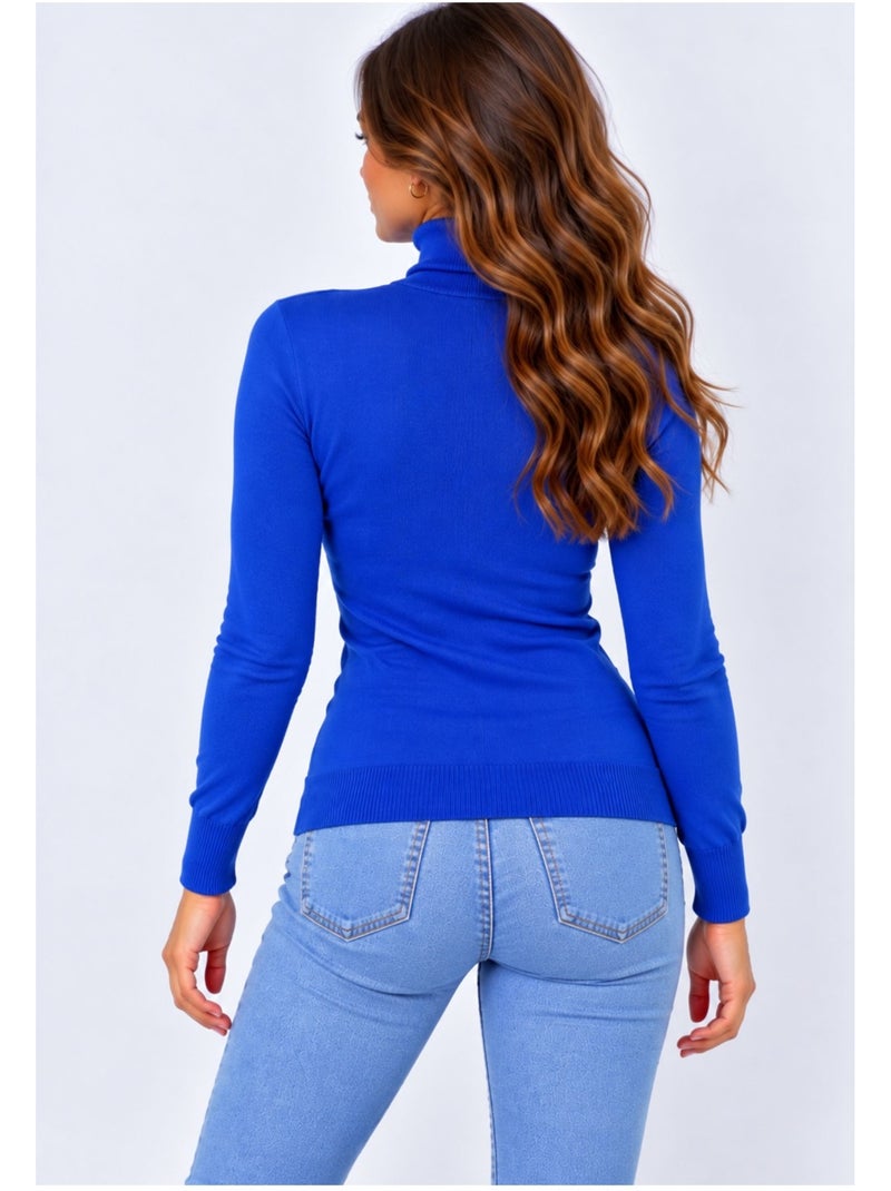 Pull col roulé kebello Bleu - Kiabi
