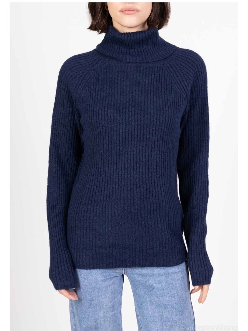 Pull col roulé kebello Bleu marine - Kiabi
