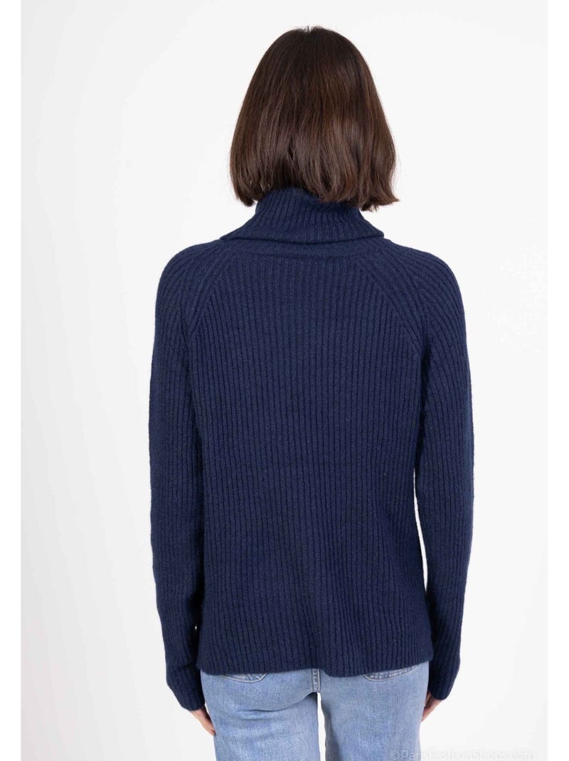 Pull col roulé kebello Bleu marine - Kiabi