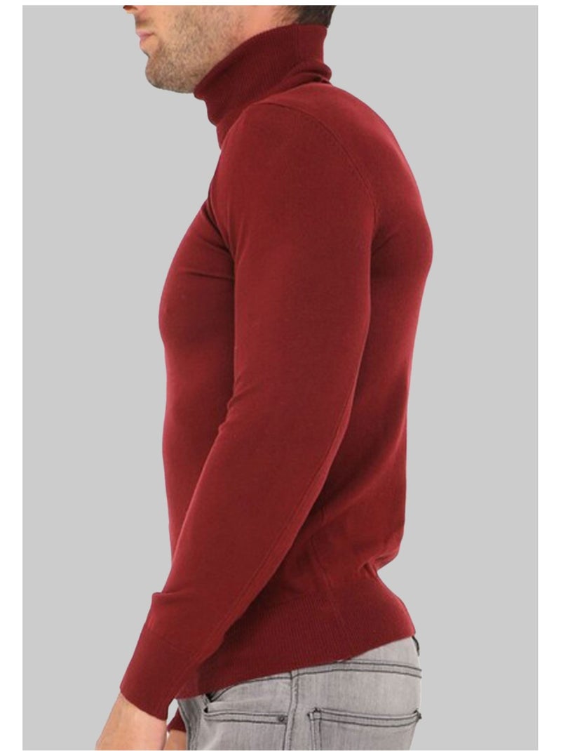 Pull col roulé Kebello Bordeaux - Kiabi