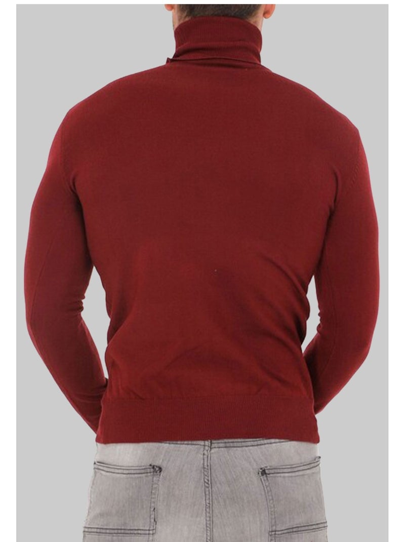 Pull col roulé Kebello Bordeaux - Kiabi