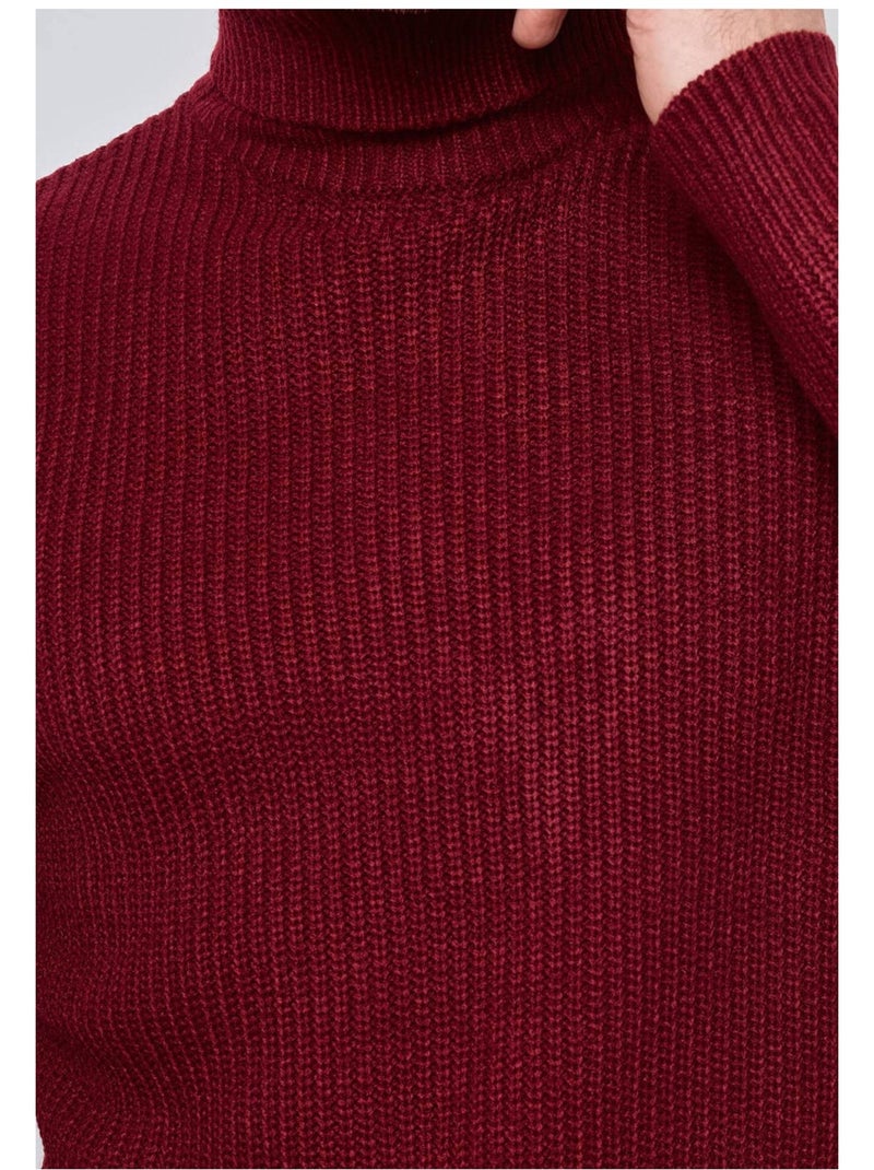 Pull col roulé Kebello Bordeaux - Kiabi