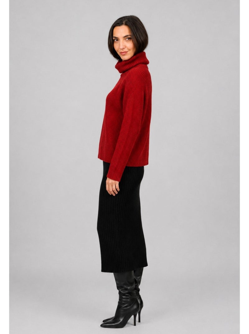 Pull col roulé kebello Bordeaux - Kiabi